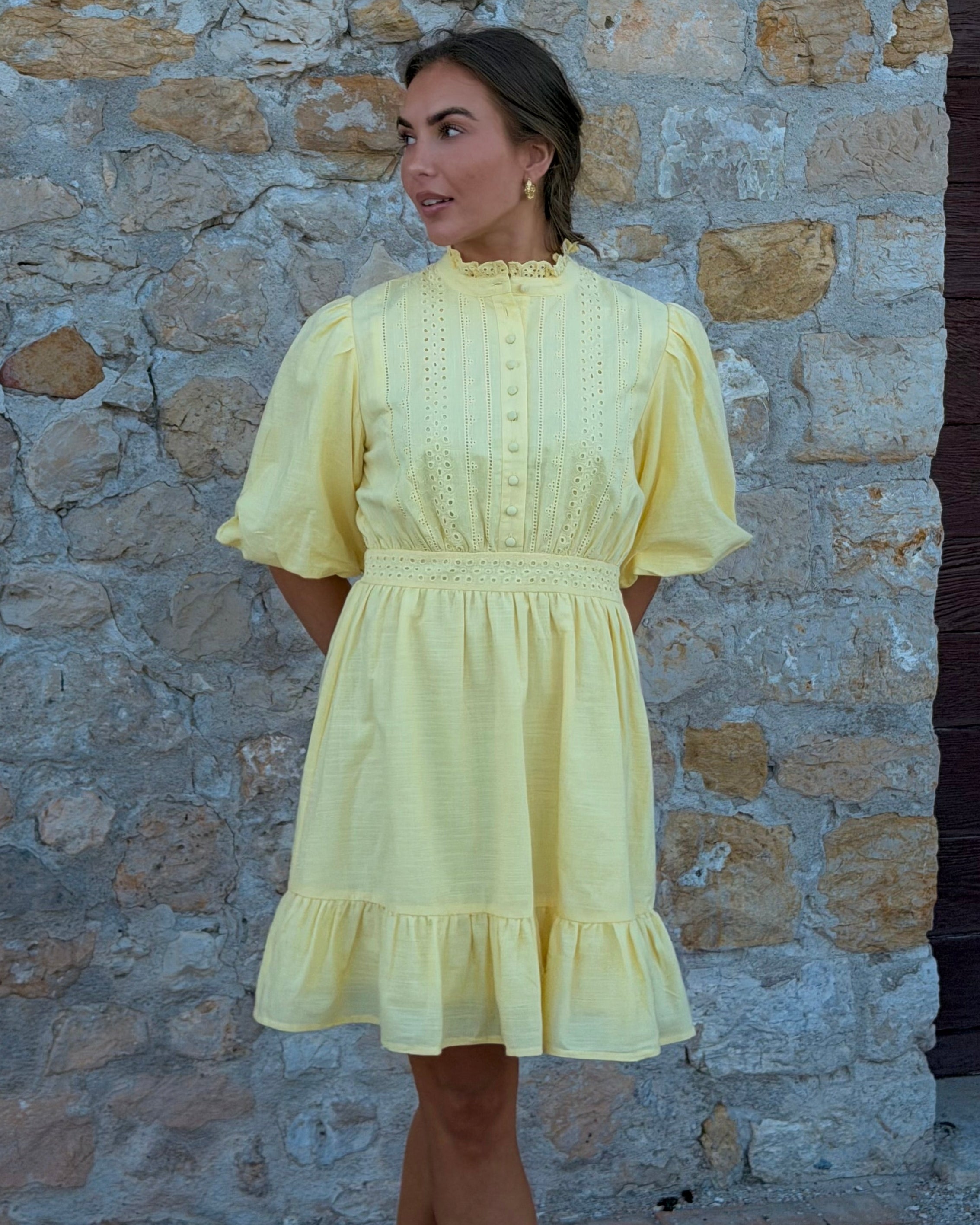 AWCLOVER Short Dress - Pale Banana